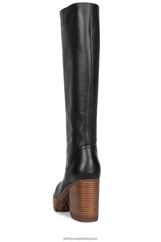 mujer Jeffrey Campbell wynona pila de esmalte negro bronceado PHXV4X753 botas hasta la rodilla