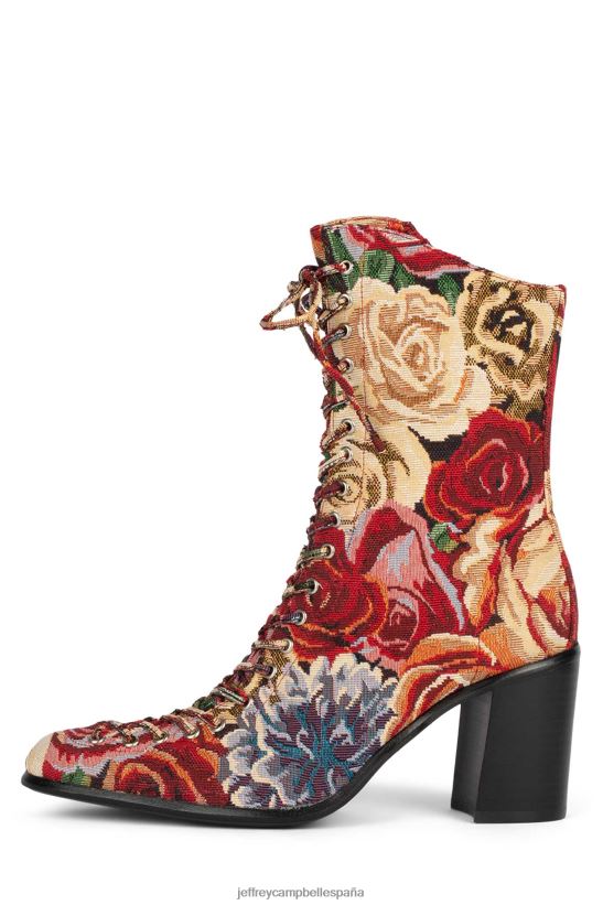 mujer Jeffrey Campbell Archille flores rojas PHXV4X429 botines