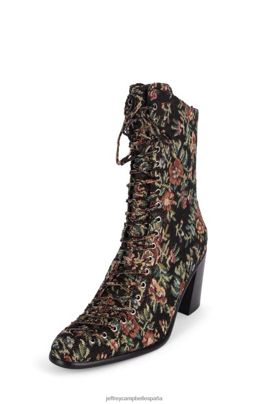 mujer Jeffrey Campbell Archille tapiz floral negro PHXV4X430 botines