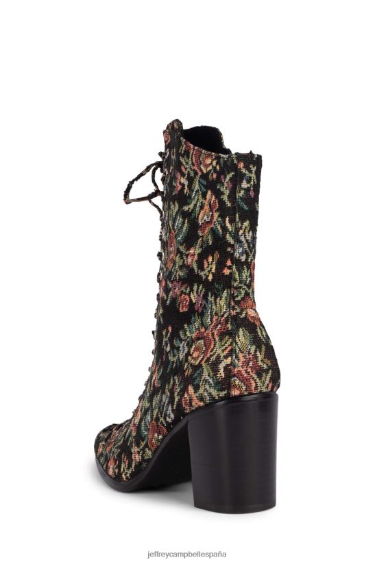 mujer Jeffrey Campbell Archille tapiz floral negro PHXV4X430 botines