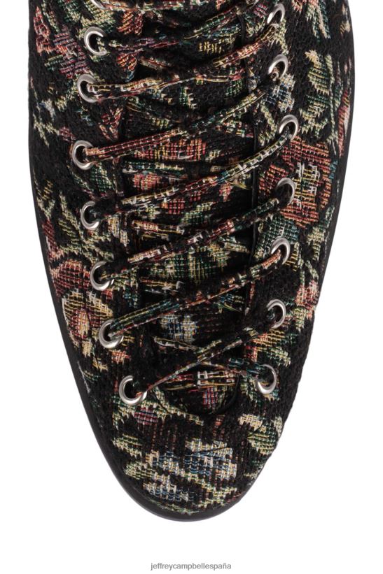 mujer Jeffrey Campbell Archille tapiz floral negro PHXV4X430 botines