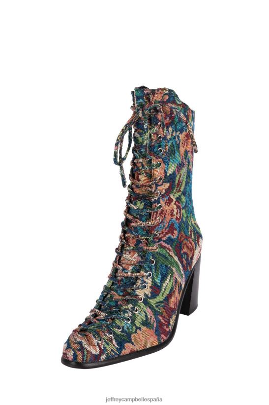 mujer Jeffrey Campbell Archille tapiz floral verde azulado PHXV4X431 botines