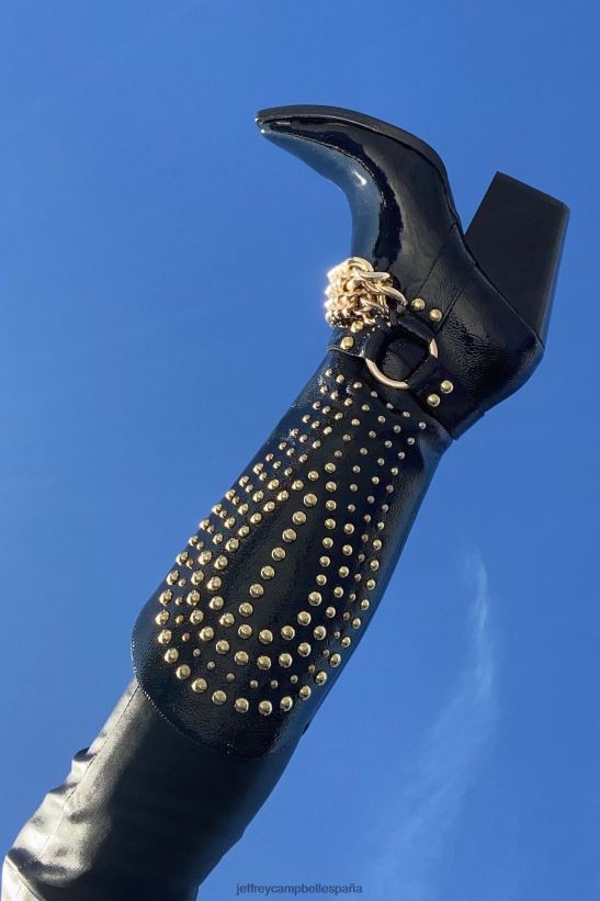 mujer Jeffrey Campbell Estefania oro negro arrugado PHXV4X427 botines