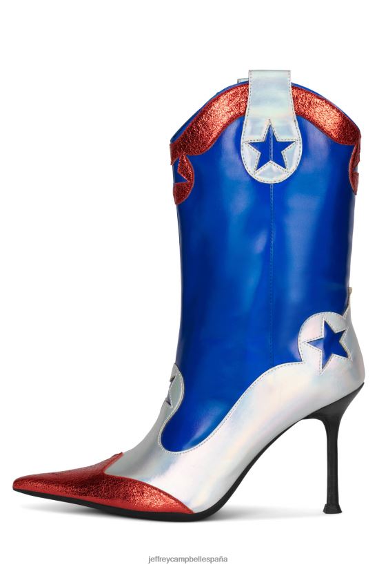 mujer Jeffrey Campbell as-alto combo rojo azul PHXV4X635 botines