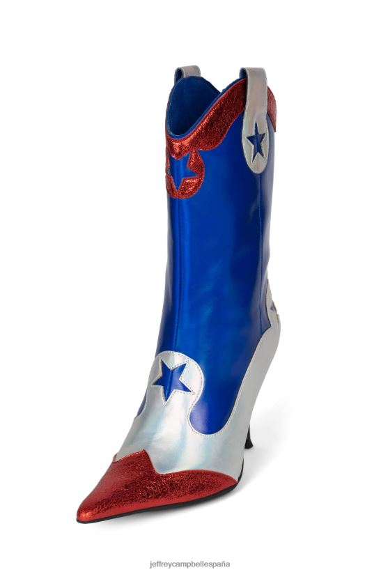 mujer Jeffrey Campbell as-alto combo rojo azul PHXV4X635 botines