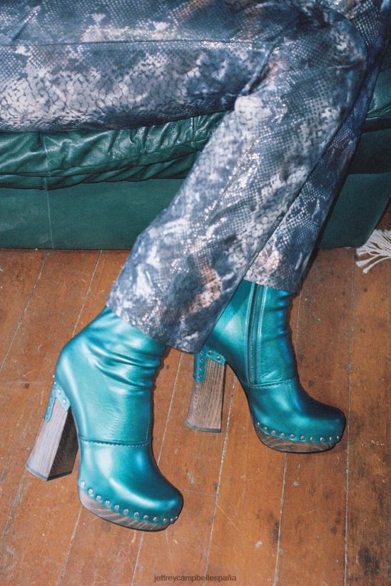 mujer Jeffrey Campbell camarilla verde azulado metalizado PHXV4X507 botines
