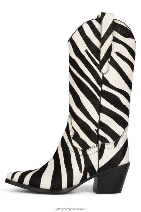 mujer Jeffrey Campbell dagget-f gran cebra blanca negra PHXV4X645 botines