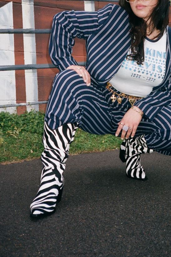 mujer Jeffrey Campbell dagget-f gran cebra blanca negra PHXV4X645 botines