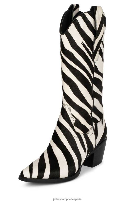 mujer Jeffrey Campbell dagget-f gran cebra blanca negra PHXV4X645 botines