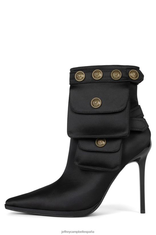 mujer Jeffrey Campbell escondido satén negro PHXV4X314 botines