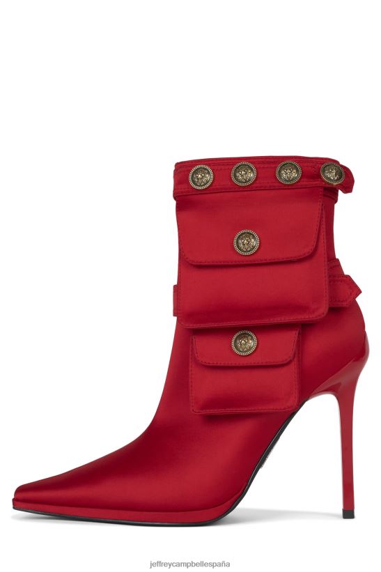 mujer Jeffrey Campbell escondido satén rojo PHXV4X313 botines