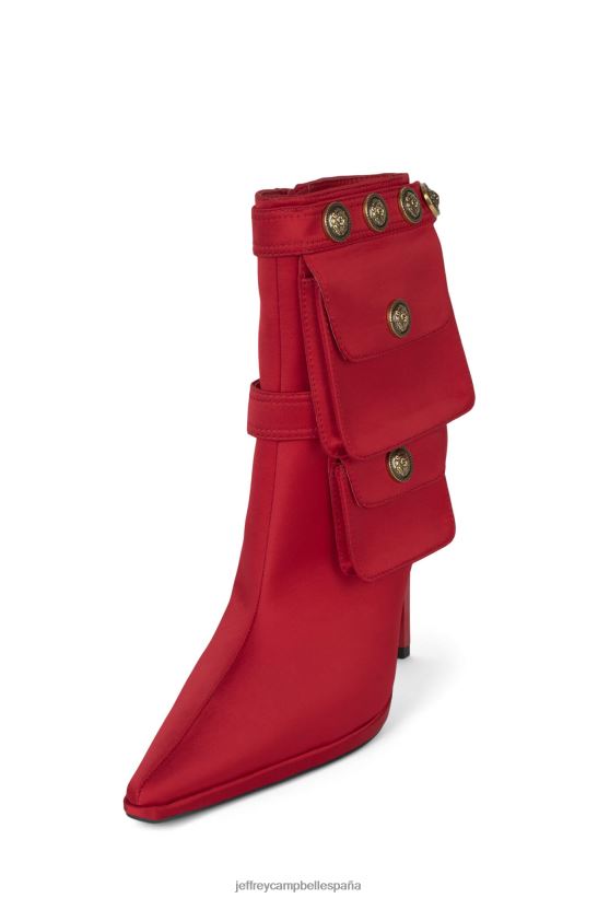 mujer Jeffrey Campbell escondido satén rojo PHXV4X313 botines