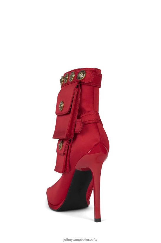 mujer Jeffrey Campbell escondido satén rojo PHXV4X313 botines