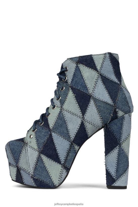 mujer Jeffrey Campbell lita-pw mezclilla azul multicolor PHXV4X395 botines