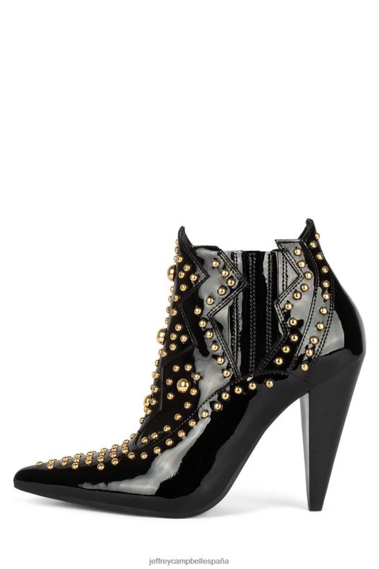 mujer Jeffrey Campbell llamada nocturna oro charol negro PHXV4X392 botines