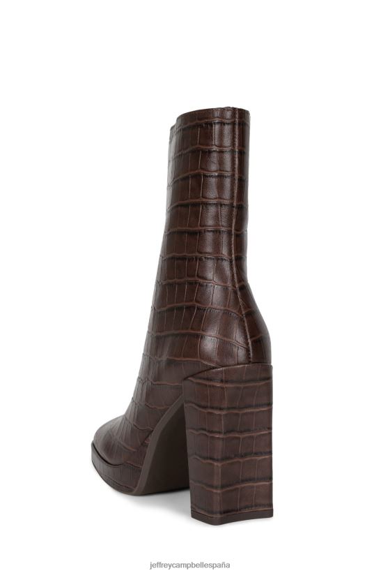mujer Jeffrey Campbell mínimo-lo cocodrilo marrón PHXV4X517 botines