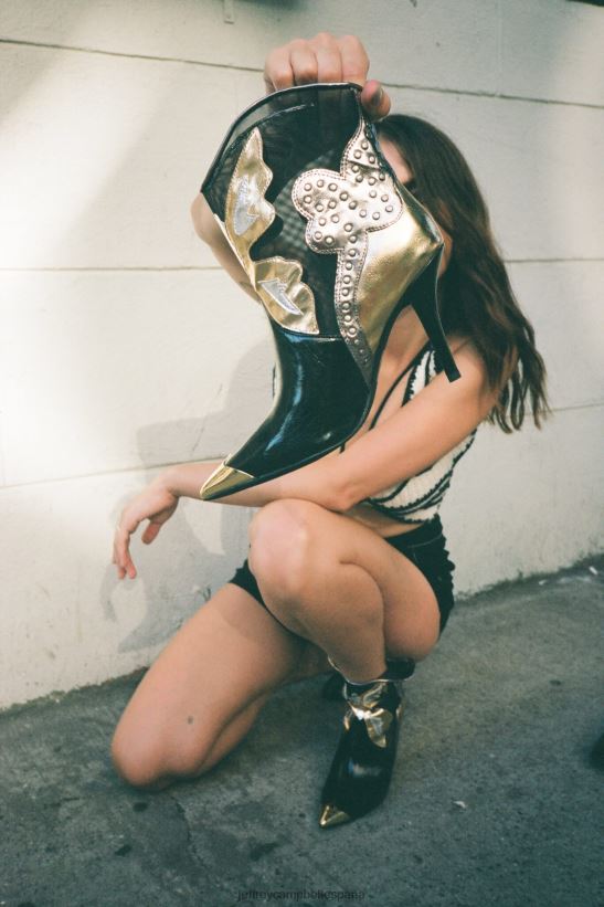 mujer Jeffrey Campbell nevrtheles charol negro multi PHXV4X391 botines