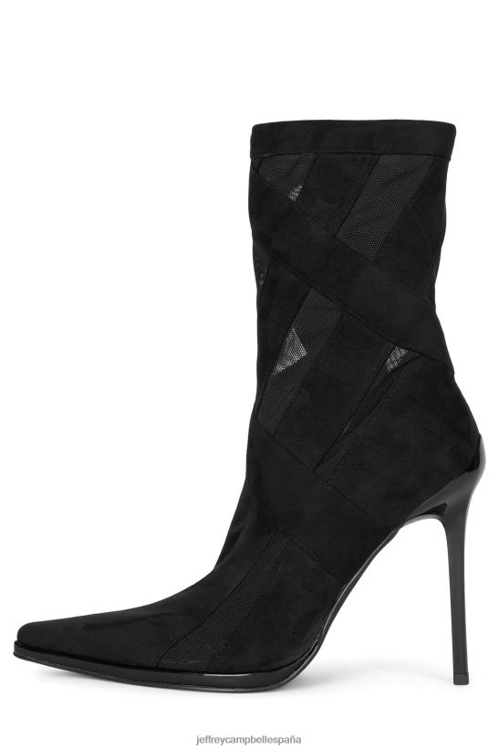 mujer Jeffrey Campbell rayas gamuza negra malla negra PHXV4X300 botines