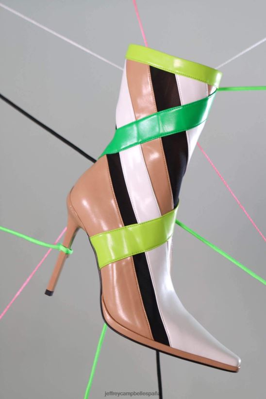 mujer Jeffrey Campbell rayas gamuza negra malla negra PHXV4X300 botines