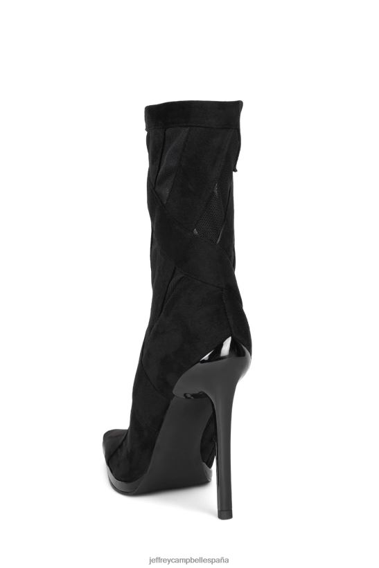 mujer Jeffrey Campbell rayas gamuza negra malla negra PHXV4X300 botines