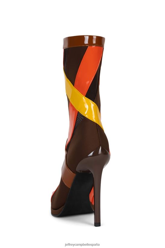 mujer Jeffrey Campbell rayas marrón anaranjado charol multi PHXV4X302 botines