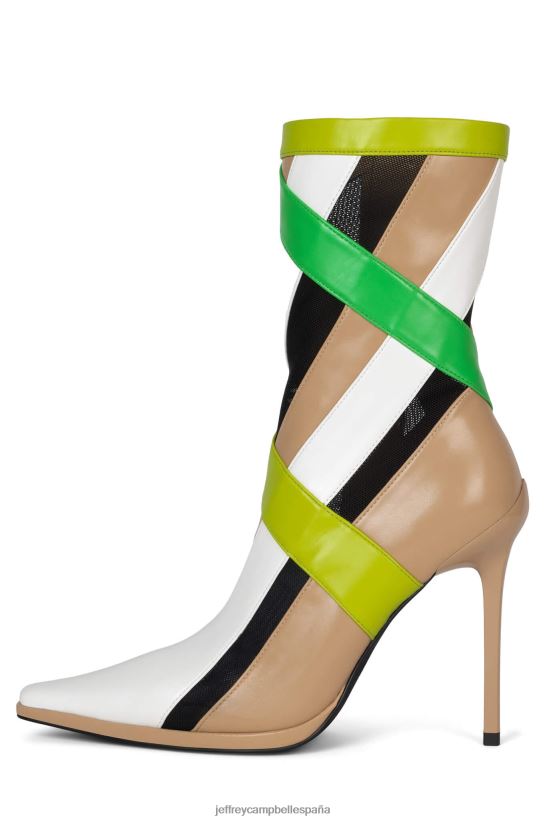 mujer Jeffrey Campbell rayas natural charol verde multi PHXV4X301 botines