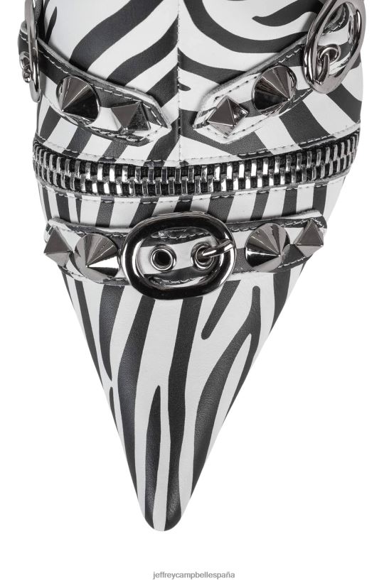 mujer Jeffrey Campbell rock alternativo cebra blanca negra PHXV4X304 botines