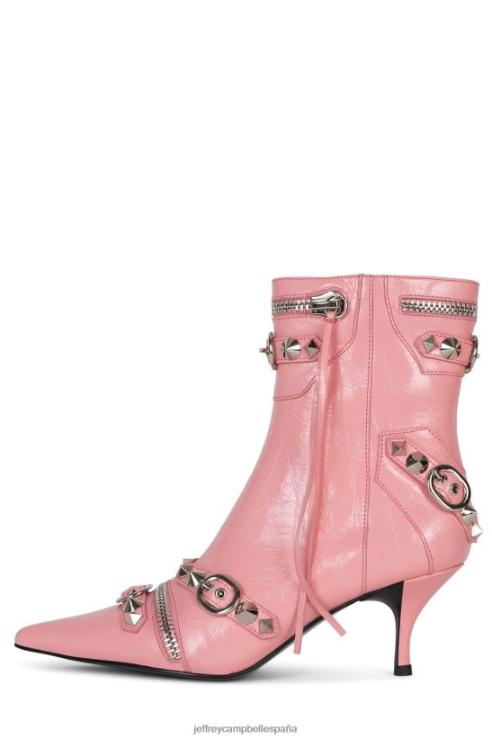 mujer Jeffrey Campbell rock alternativo plata arrugada rosa PHXV4X307 botines