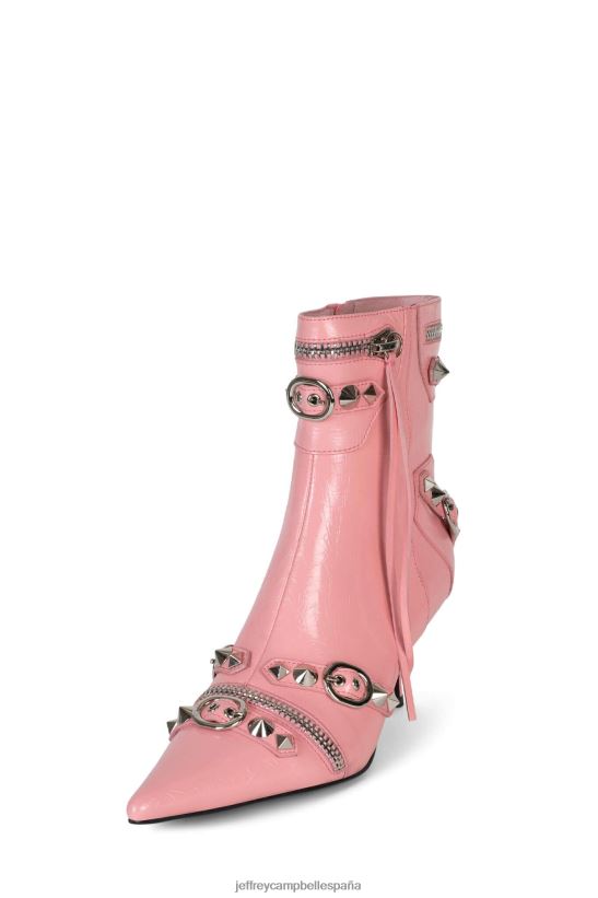 mujer Jeffrey Campbell rock alternativo plata arrugada rosa PHXV4X307 botines