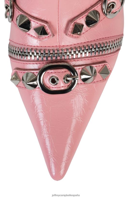 mujer Jeffrey Campbell rock alternativo plata arrugada rosa PHXV4X307 botines