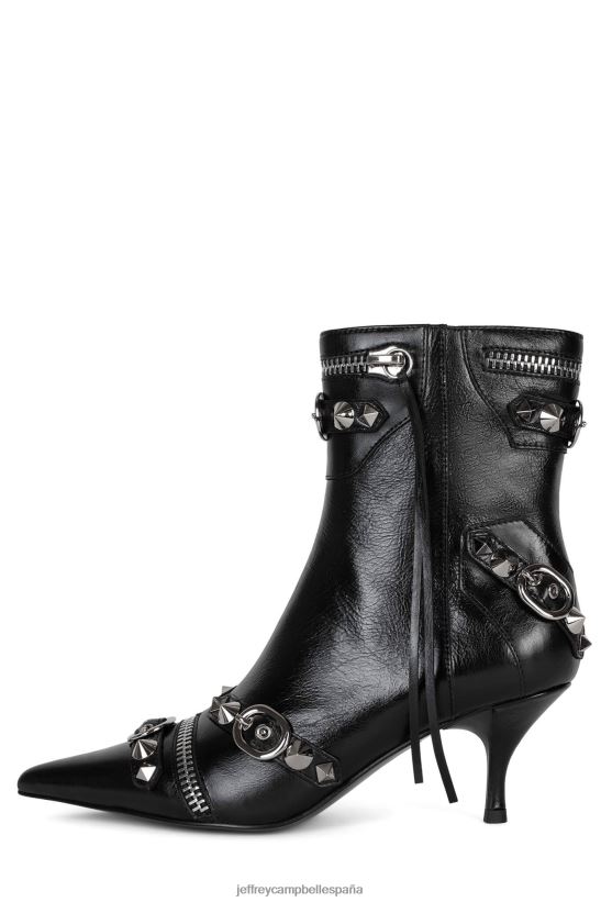mujer Jeffrey Campbell rock alternativo plata negra PHXV4X306 botines