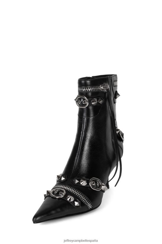 mujer Jeffrey Campbell rock alternativo plata negra PHXV4X306 botines