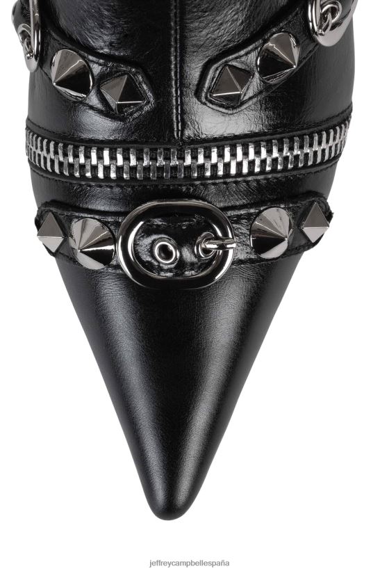 mujer Jeffrey Campbell rock alternativo plata negra PHXV4X306 botines