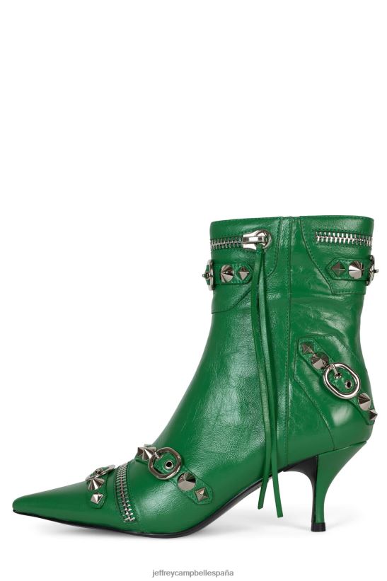 mujer Jeffrey Campbell rock alternativo plata verde PHXV4X308 botines