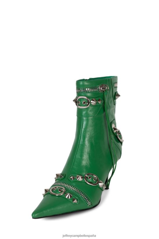 mujer Jeffrey Campbell rock alternativo plata verde PHXV4X308 botines