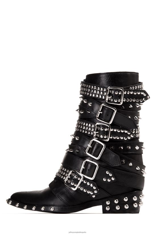 mujer Jeffrey Campbell semental draco plata negra PHXV4X665 botines
