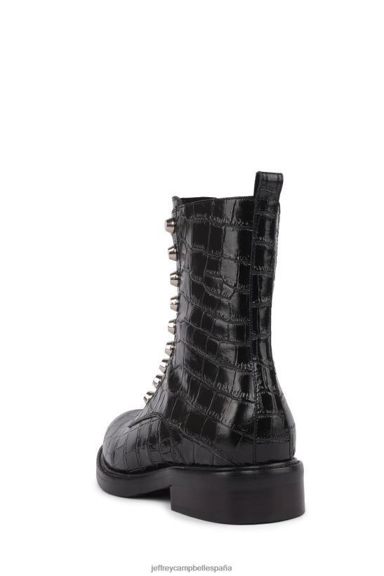 mujer Jeffrey Campbell tonette cocodrilo negro PHXV4X652 botines