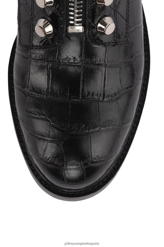 mujer Jeffrey Campbell tonette cocodrilo negro PHXV4X652 botines