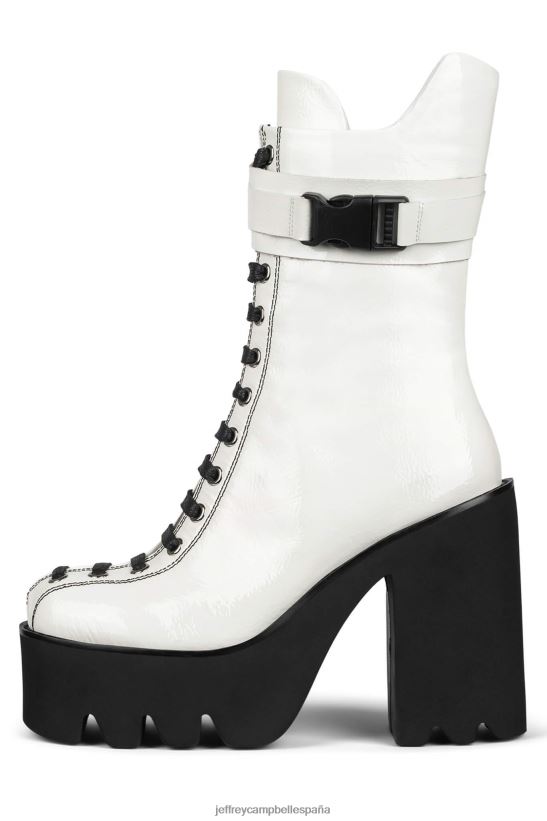 mujer Jeffrey Campbell vikingo charol blanco PHXV4X469 botines
