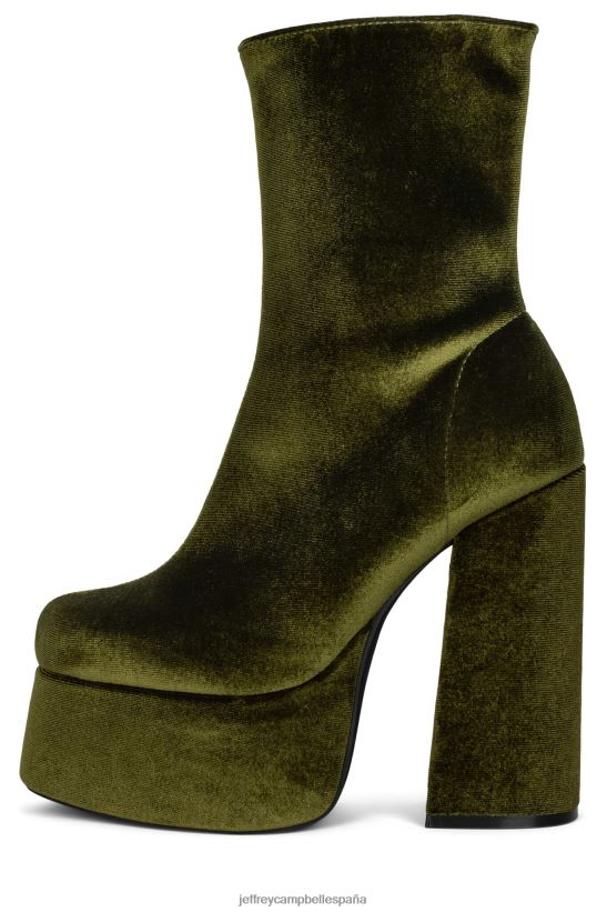 mujer Jeffrey Campbell viuda-sm terciopelo verde oliva PHXV4X540 botines