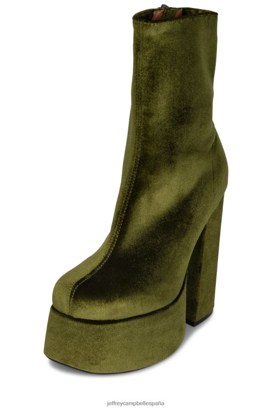 mujer Jeffrey Campbell viuda-sm terciopelo verde oliva PHXV4X540 botines