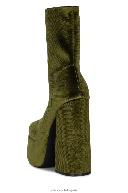 mujer Jeffrey Campbell viuda-sm terciopelo verde oliva PHXV4X540 botines
