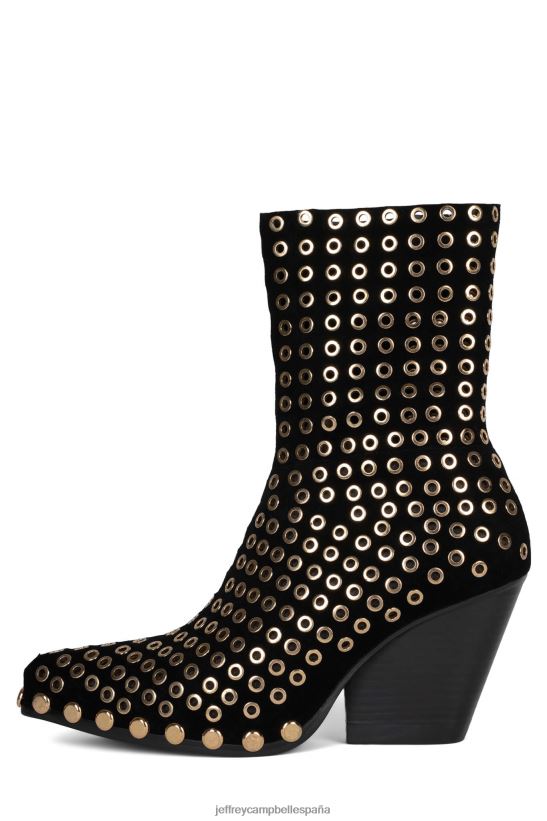 mujer Jeffrey Campbell walton-e ante negro dorado PHXV4X626 botines