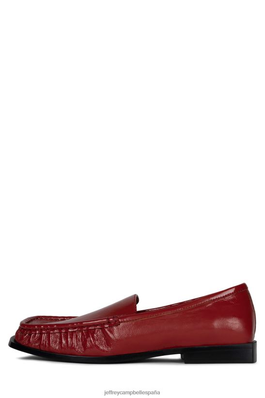 mujer Jeffrey Campbell cabezaqrtr charol arrugado rojo PHXV4X1782 mocasín y oxford