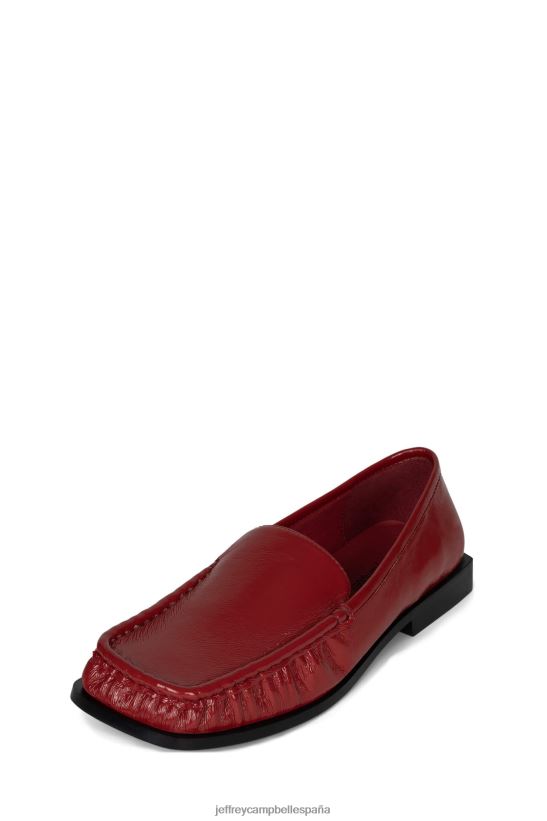 mujer Jeffrey Campbell cabezaqrtr charol arrugado rojo PHXV4X1782 mocasín y oxford