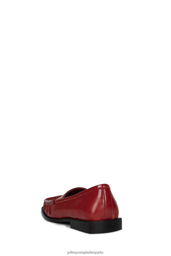 mujer Jeffrey Campbell cabezaqrtr charol arrugado rojo PHXV4X1782 mocasín y oxford