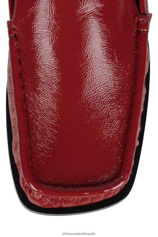 mujer Jeffrey Campbell cabezaqrtr charol arrugado rojo PHXV4X1782 mocasín y oxford