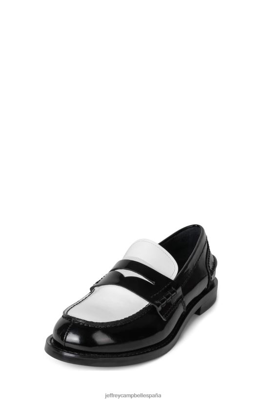 mujer Jeffrey Campbell colega caja blanca negra PHXV4X1770 mocasín y oxford
