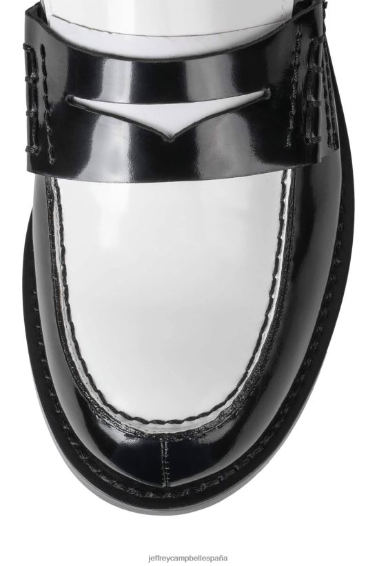 mujer Jeffrey Campbell colega caja blanca negra PHXV4X1770 mocasín y oxford
