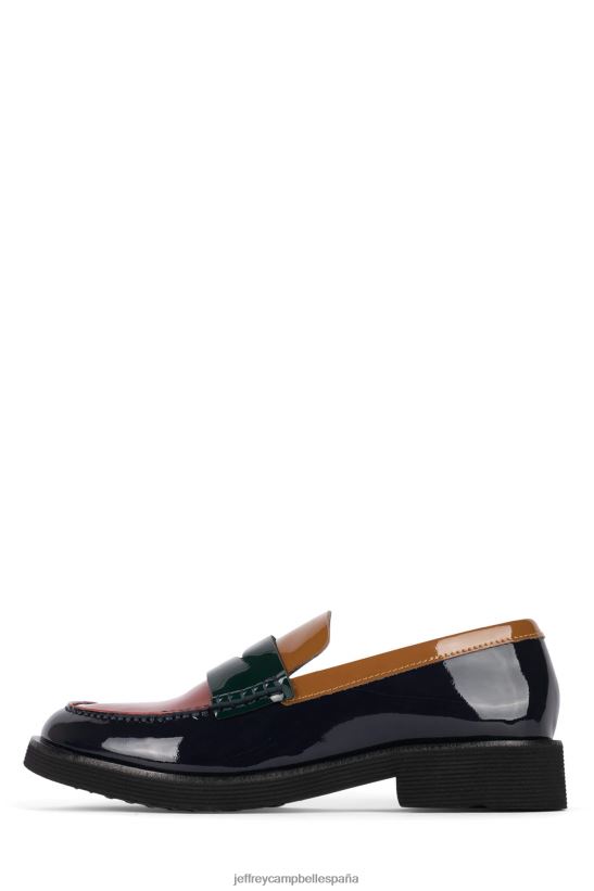 mujer Jeffrey Campbell lena azul marino brillante multi PHXV4X1776 mocasín y oxford